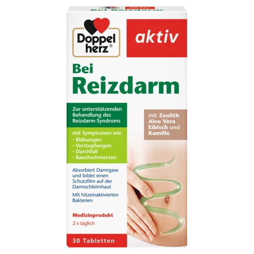 Abbildung der Produktverpackung Doppelherz aktiv Bei Reizdarm Frontansicht